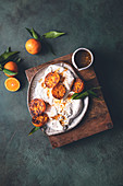 Burrata salad with grilled clementines