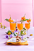 Carrot spritz cocktails