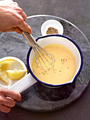 Preparing low-fat beurre blanc