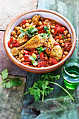 Chicken Tagine with Chickpeas and Peppers
