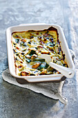 Gratin of leeks with mussels