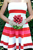 A bunch of radishes as bridal bouquet