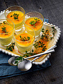Spicy savory Panna cotta with Goat Cheese and Turmeric