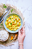 Fish curry with tomatoes,onions and turmeric