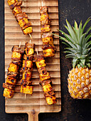 Grilled pork skewers with pineapple