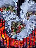 Ratatouille en papillote on the grill