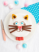 Ice cream cake with a cat motif