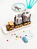Train cake for children's birthday parties