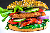 Veganer Gourmet-Burger (Close up)