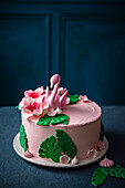 Pink flamingo cake