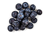 Blueberries on white background (close-up)
