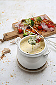 Vegetable fondue with cancoillote