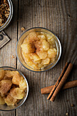 Stewed apples with cinnamon