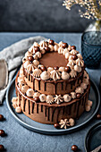 Two tier chocolate nougat cake
