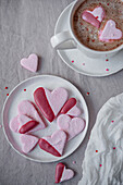 Hot chocolate cup with heart shaped marshmallow
