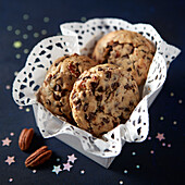 Soft pecan and chocolate chip cookie