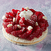 Dacquoise with raspberries (France)