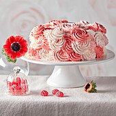 Rosa Festtagstorte 'Popy Cake' verziert mit Cremerosetten