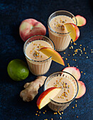 Peach lassi vegetable drinks