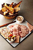 Tray of cold cuts and small patés