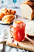 Breakfast with apricot jam