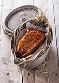 Foie gras braised in hay from Crau,beetroots in salt crust