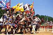 Formation of knights on horses, Kaltenberger Ritterspiele, Upper Bavaria, Germany