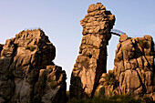 Die Externsteine rock formation, Horn Bad-Meinberg, Lippe, North Rhine-Westfalia, Germany