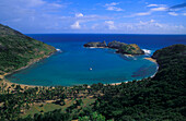 Sailing boats in bay, Iles de Saintes, Guadeloupe Caribbean, America