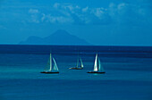 Sailing Boats, near Guadeloupe Caribbean, America