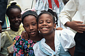 Three young girlfriends, St. Lucia, Caribbean