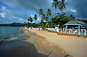 Sandy beach of Sandals Halcyon Beach Resort, St. Lucia, Caribbean