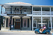 People in front of The Heron Restaurant, Cedar Key, Florida, USA, America