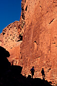 Two hikers at a canyon, USA, America