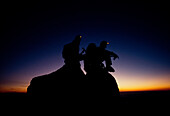 Bergsteiger am Gipfel, Sonnenaufgang Alpen