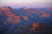 Blick auf den Grand Canyon im Abendlicht, South Rim, Arizona, USA, Amerika