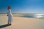 Man with headscarf in the desert, Qatar, Asia