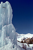 Artificial Ice tower for climbing, Sulden, South Tyrol, Italy