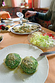 Spinatknoedl + Schlutzkrapfen, Café Waldruhe, Sulden, South Tyrol Austria