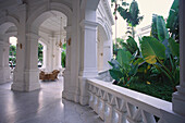 View at entrance hall of the Raffles Hotel, Singapore, Asia