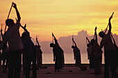 Morgengymnastik, Nha Trang, Strand, Vietnam Stürtz S.53