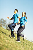 Excercising couple, people sport