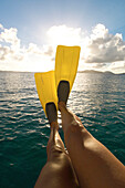 Flippers in sun, british virgin islands