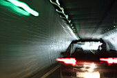 Car in tunnel, transport car in tunnel