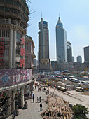 Blick auf eine Baustelle, Shanghai, China