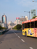 Bus in street, Shanghai, China
