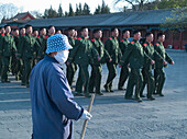 Men marching, travel military in china, Peking, China, Asia