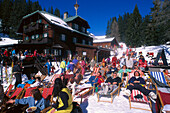 Ski Lodge, Sunbathing, Ski Region Kitzbuehel Tyrol, Austria