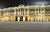 The illuminated Hermitage at night, St. Petersburg, Russia, Europe