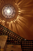 Detail of a staircase at a hotel, Riad Kaiss, Marrakesh, Morocco, Africa